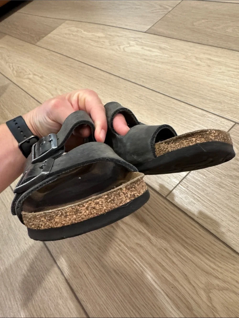 Birkenstock Arizona Gray Sandals Granola Camp Trendy Hiking Travel sz 36/5.5